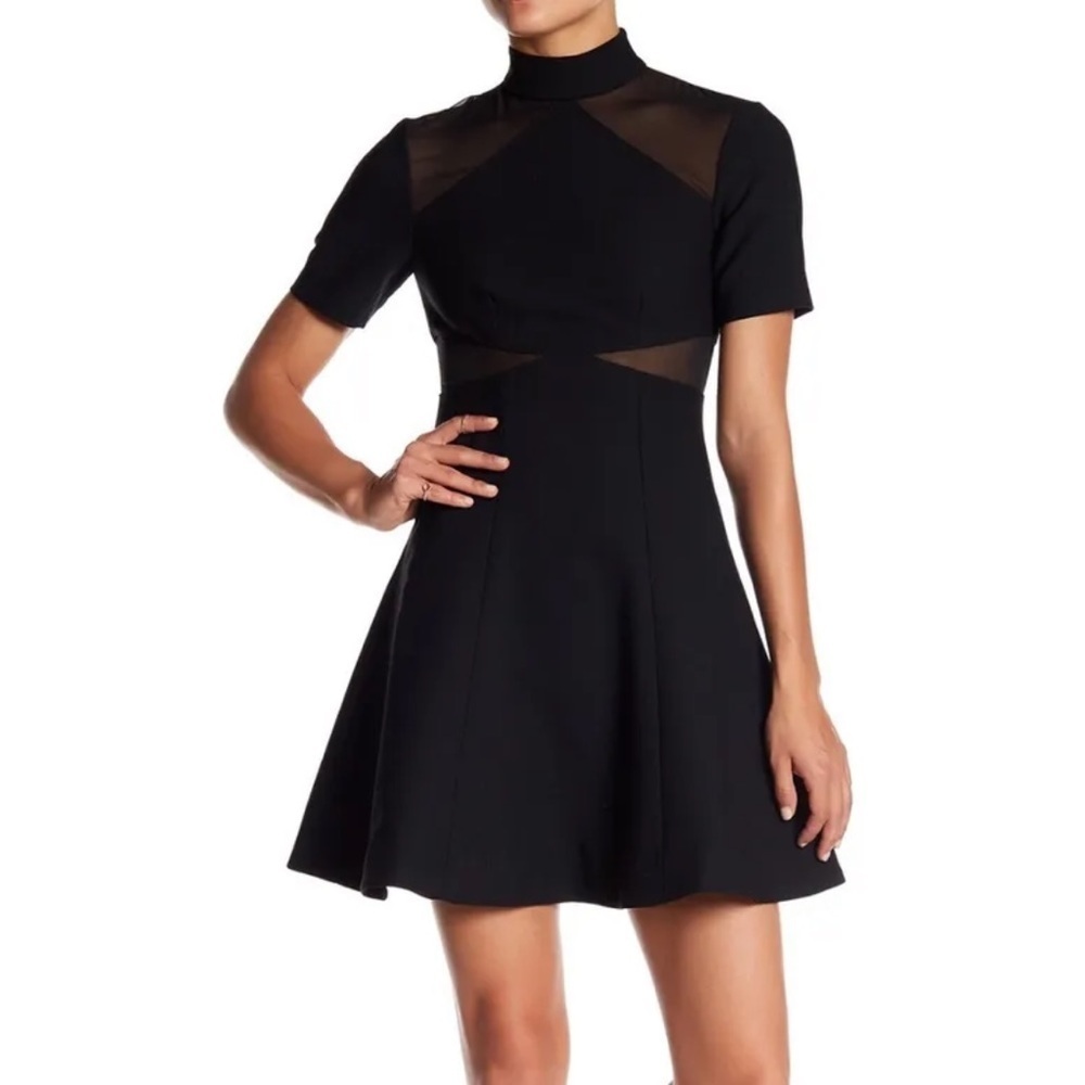 cinq a sept BINX MESH INSERT BLACK DRESS sz 2